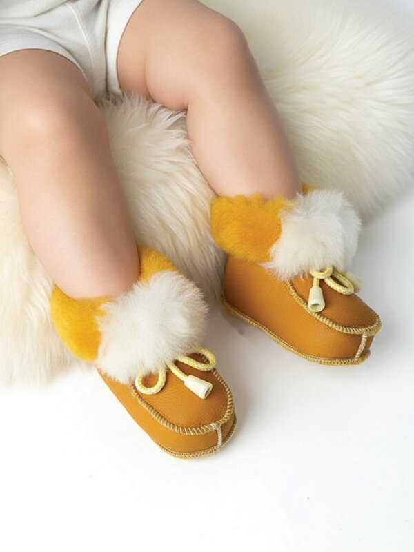 Meleg bőr babacipő 0-12 hónapos méret