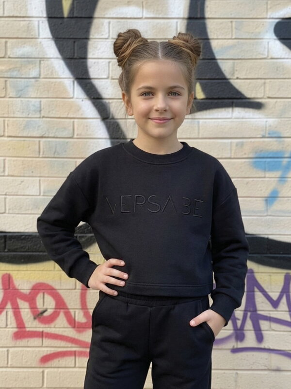 Detská čierna mikina VSB IWY zateplená