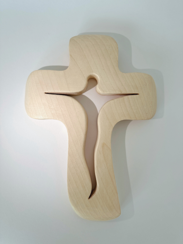 Fa kereszt 14x9,5 cm természetes kőrisfa