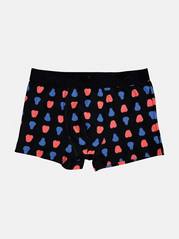 Pánske čierne bavlnené boxerky so vzorom  Pánske čierne bavlnené boxerky so vzorom