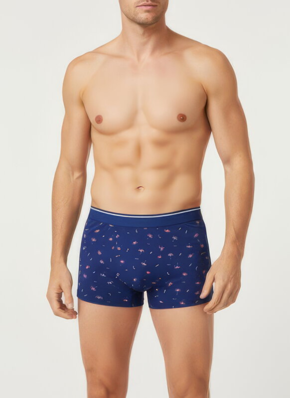 Férfi mintás boxer alsó kék színben