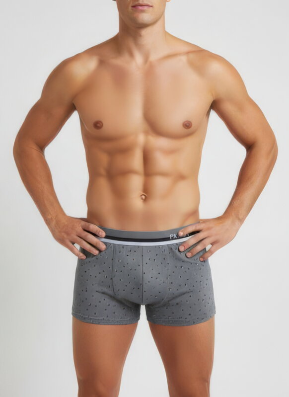 Férfi szürke pamut boxeralsó PAMUT