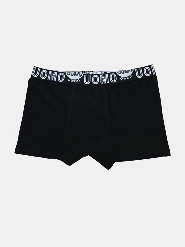 Čierne pánske bavlnené boxerky UOMO