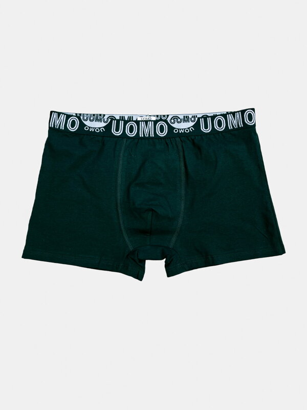 Pánske bavlnené boxerky UOMO v tmavozelenej farbe