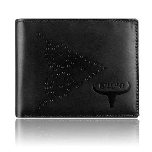 Fekete férfi bőr pénztárca RFID N7-02-GG Fekete férfi bőr pénztárca RFID N7-02-GG