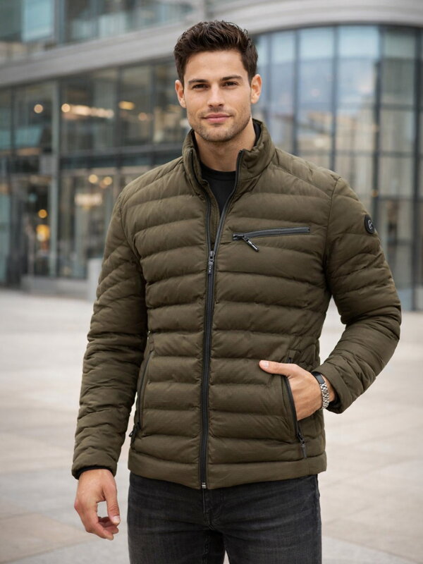 Átmeneti férfi khaki kabát