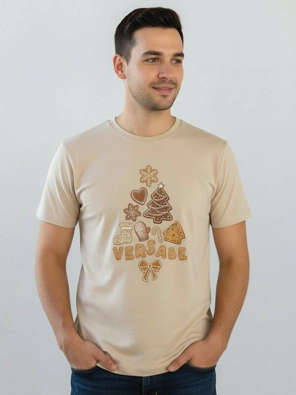 Pánske vianočné krémové tričko VSB PERNÍK