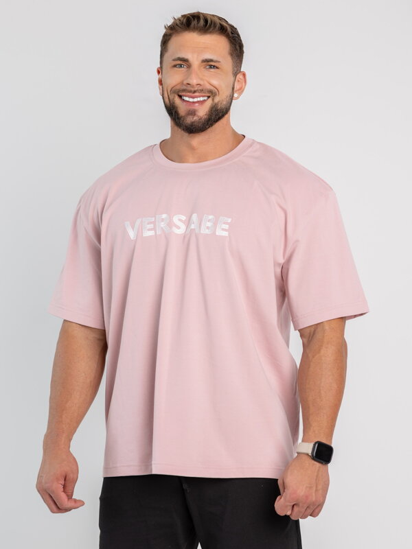 Pánske ružové oversize tričko VERSABE Pánske ružové oversize tričko VERSABE