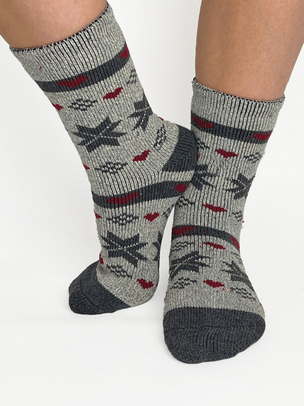 Női alpaka thermo zokni HÓPEHELY melírozott kék színben