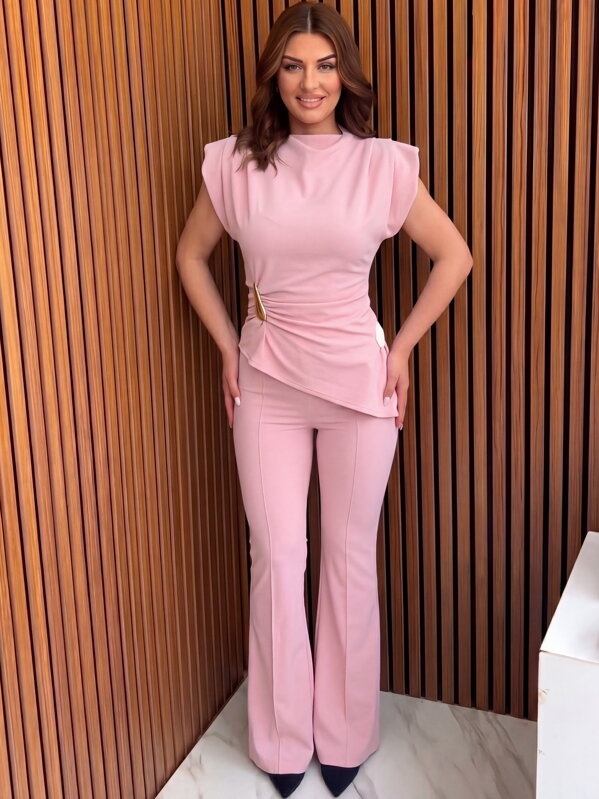 Luxusný dámsky komplet s asymetrickým topom