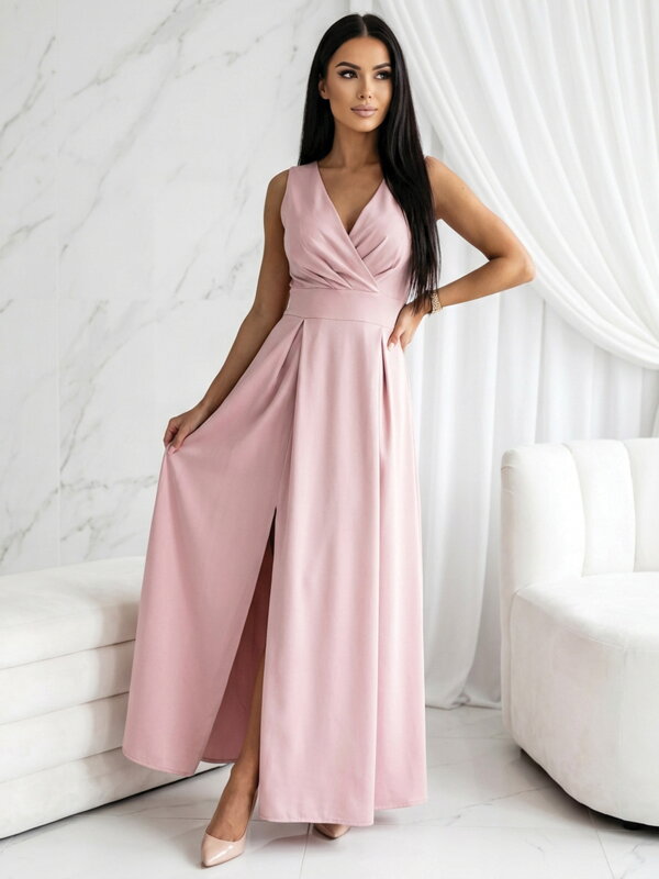 Elegáns női ruha régi-rózsaszín színben