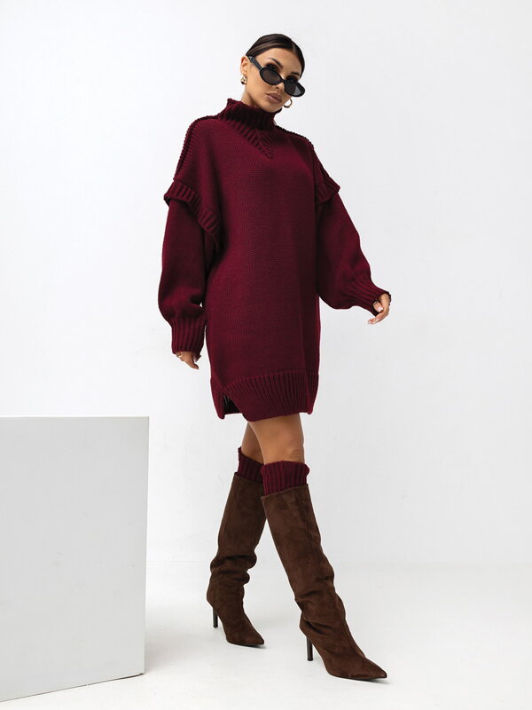 Dámske pletené šaty MARGARET burgundy