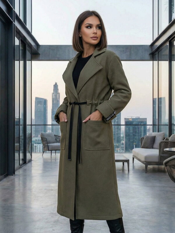 Női elegáns kabát VSB KLOE zöld