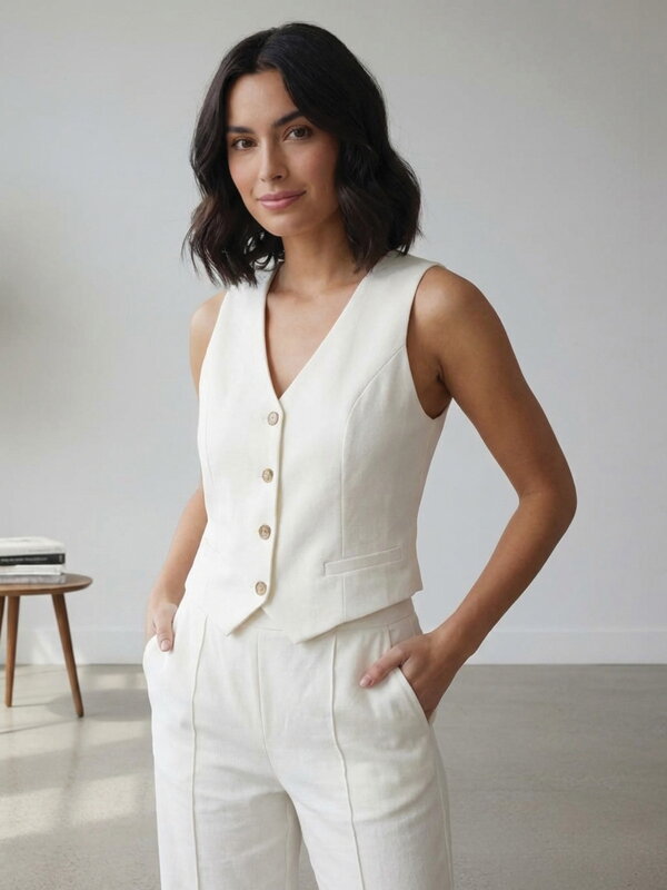 Dámska tepláková vesta VSB LEMI biela