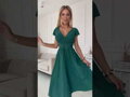 Midi sukienka damska cekinowa 425-6 MATILDE szmaragd