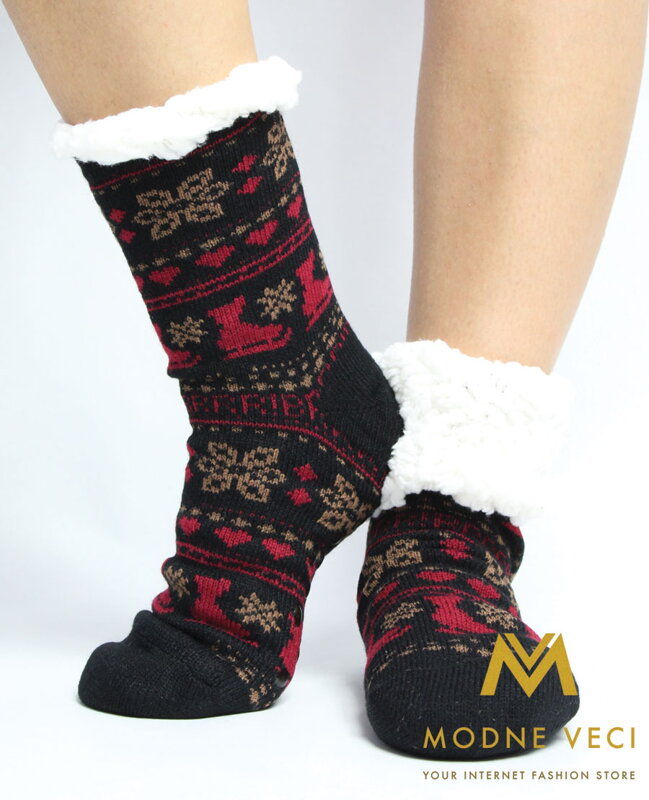 Női karácsonyi zokni korcsolya  EJ-201 fekete